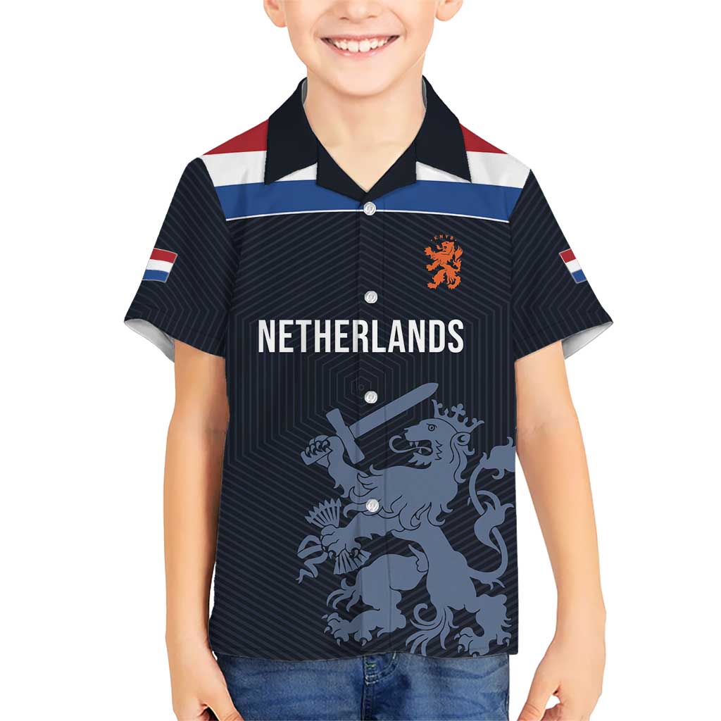 Custom World Football 2026 Netherlands Hawaiian Shirt Holland Navy Dutch Lion - Wonder Print Shop
