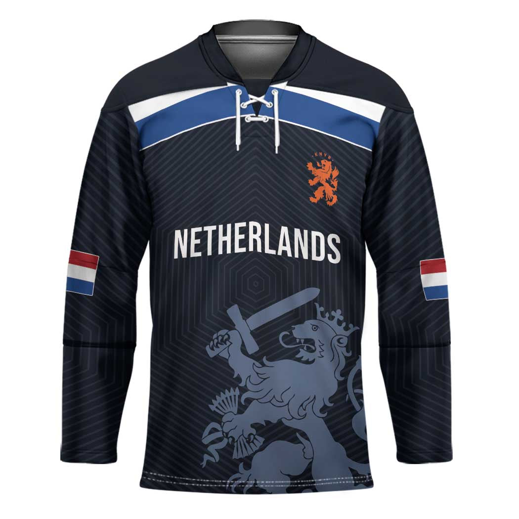 Custom World Football 2026 Netherlands Hockey Jersey Holland Navy Dutch Lion - Wonder Print Shop