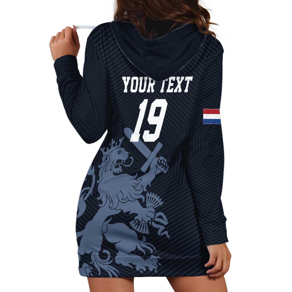 Custom World Football 2026 Netherlands Hoodie Dress Holland Navy Dutch Lion - Wonder Print Shop