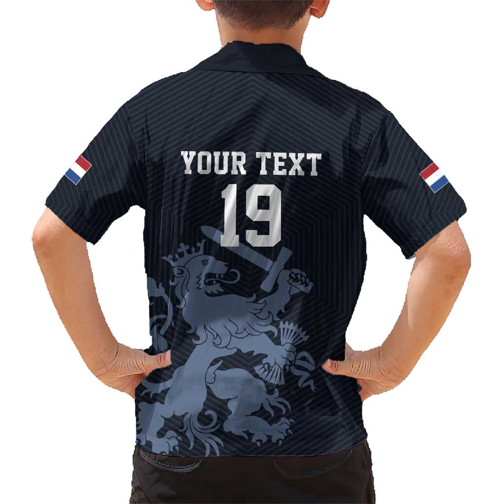 Custom World Football 2026 Netherlands Kid Hawaiian Shirt Holland Navy Dutch Lion - Wonder Print Shop