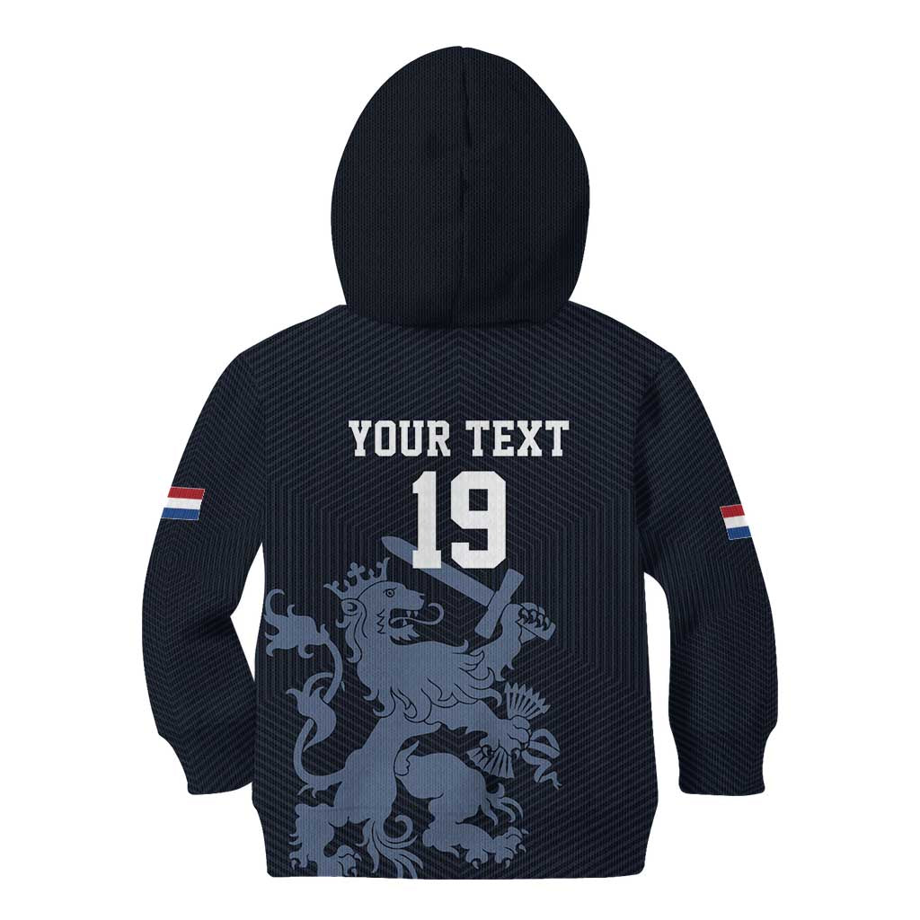 Custom World Football 2026 Netherlands Kid Hoodie Holland Navy Dutch Lion - Wonder Print Shop