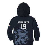 Custom World Football 2026 Netherlands Kid Hoodie Holland Navy Dutch Lion - Wonder Print Shop