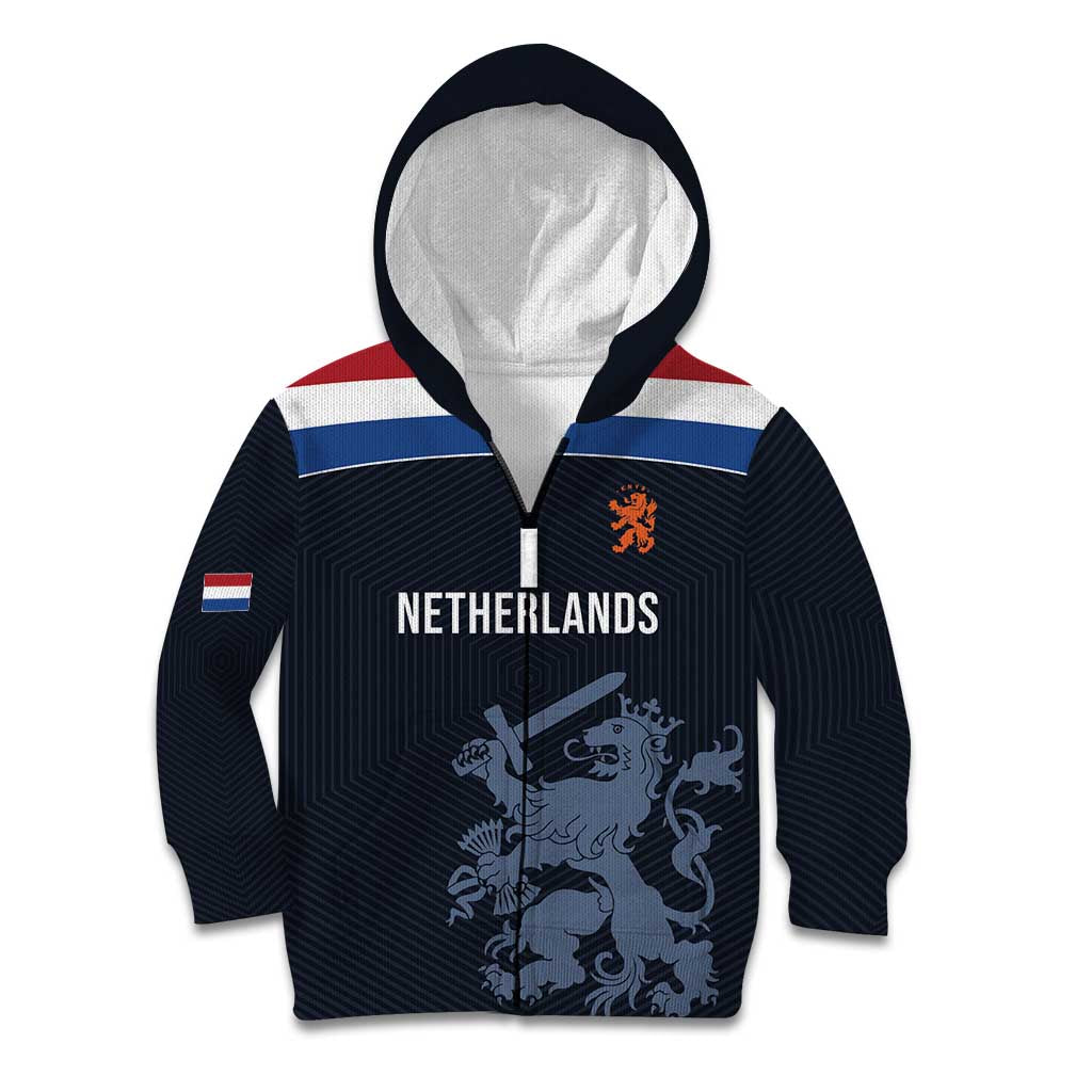 Custom World Football 2026 Netherlands Kid Hoodie Holland Navy Dutch Lion - Wonder Print Shop
