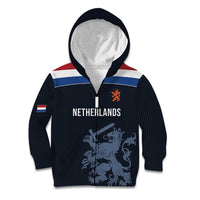 Custom World Football 2026 Netherlands Kid Hoodie Holland Navy Dutch Lion - Wonder Print Shop