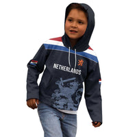 Custom World Football 2026 Netherlands Kid Hoodie Holland Navy Dutch Lion - Wonder Print Shop