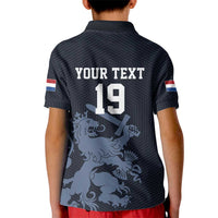Custom World Football 2026 Netherlands Kid Polo Shirt Holland Navy Dutch Lion - Wonder Print Shop