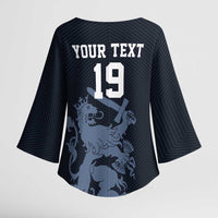 Custom World Football 2026 Netherlands Kimono Sleeve Blouse Holland Navy Dutch Lion - Wonder Print Shop
