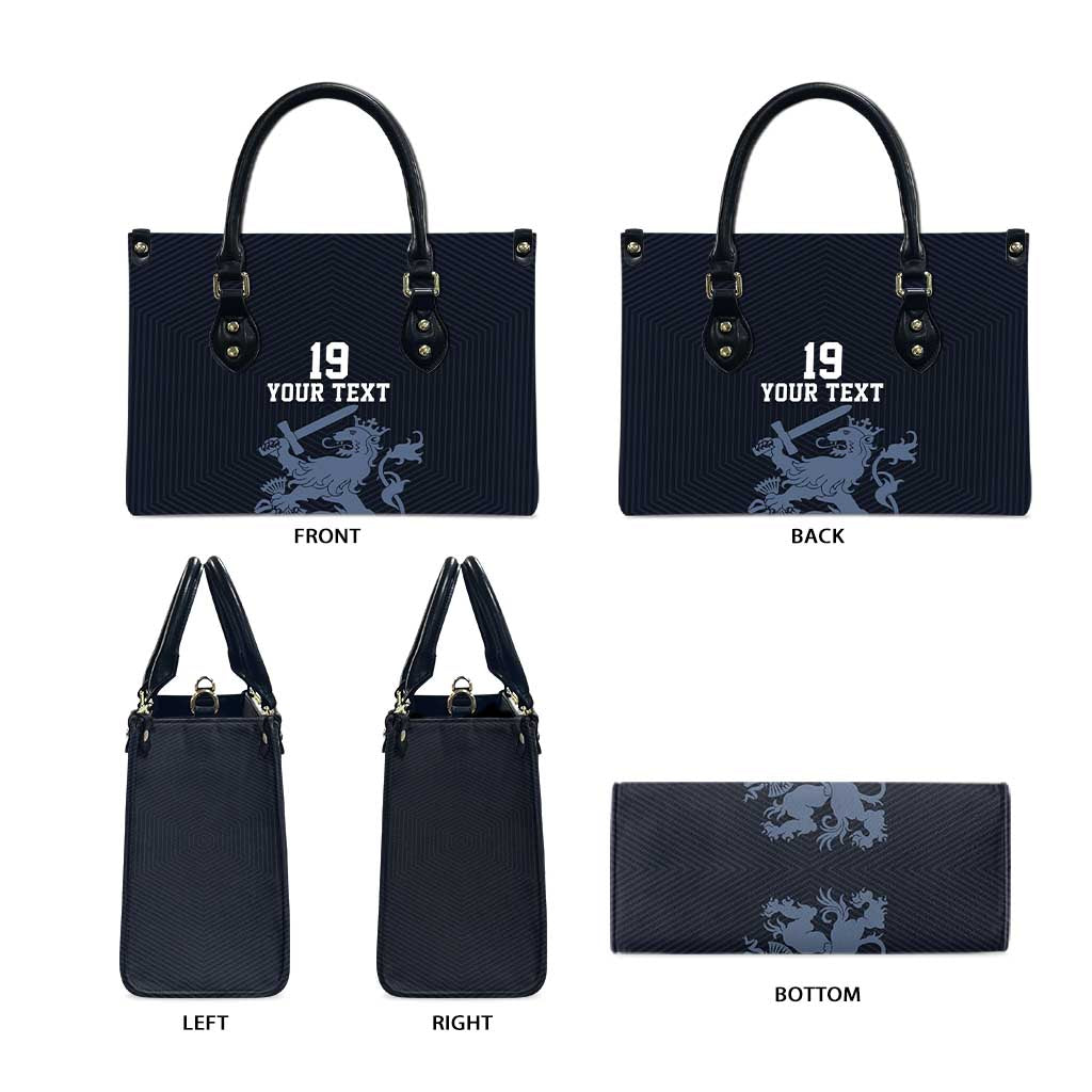 Custom World Football 2026 Netherlands Leather Bag Holland Navy Dutch Lion - Wonder Print Shop