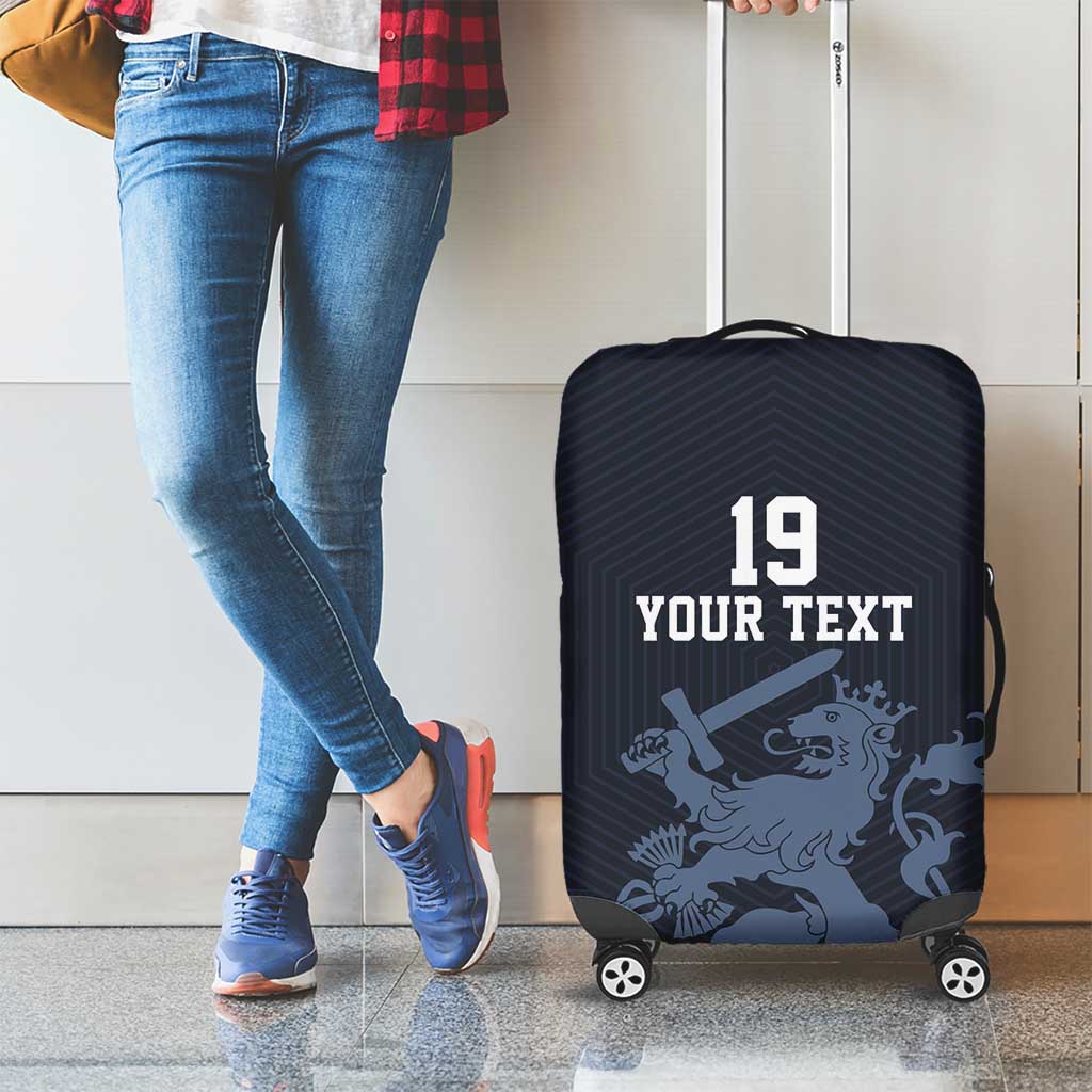 Custom World Football 2026 Netherlands Luggage Cover Holland Navy Dutch Lion - Wonder Print Shop