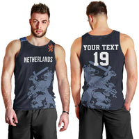 Custom World Football 2026 Netherlands Men Tank Top Holland Navy Dutch Lion - Wonder Print Shop