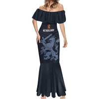 Custom World Football 2026 Netherlands Mermaid Dress Holland Navy Dutch Lion - Wonder Print Shop