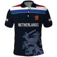 Custom World Football 2026 Netherlands Polo Shirt Holland Navy Dutch Lion - Wonder Print Shop