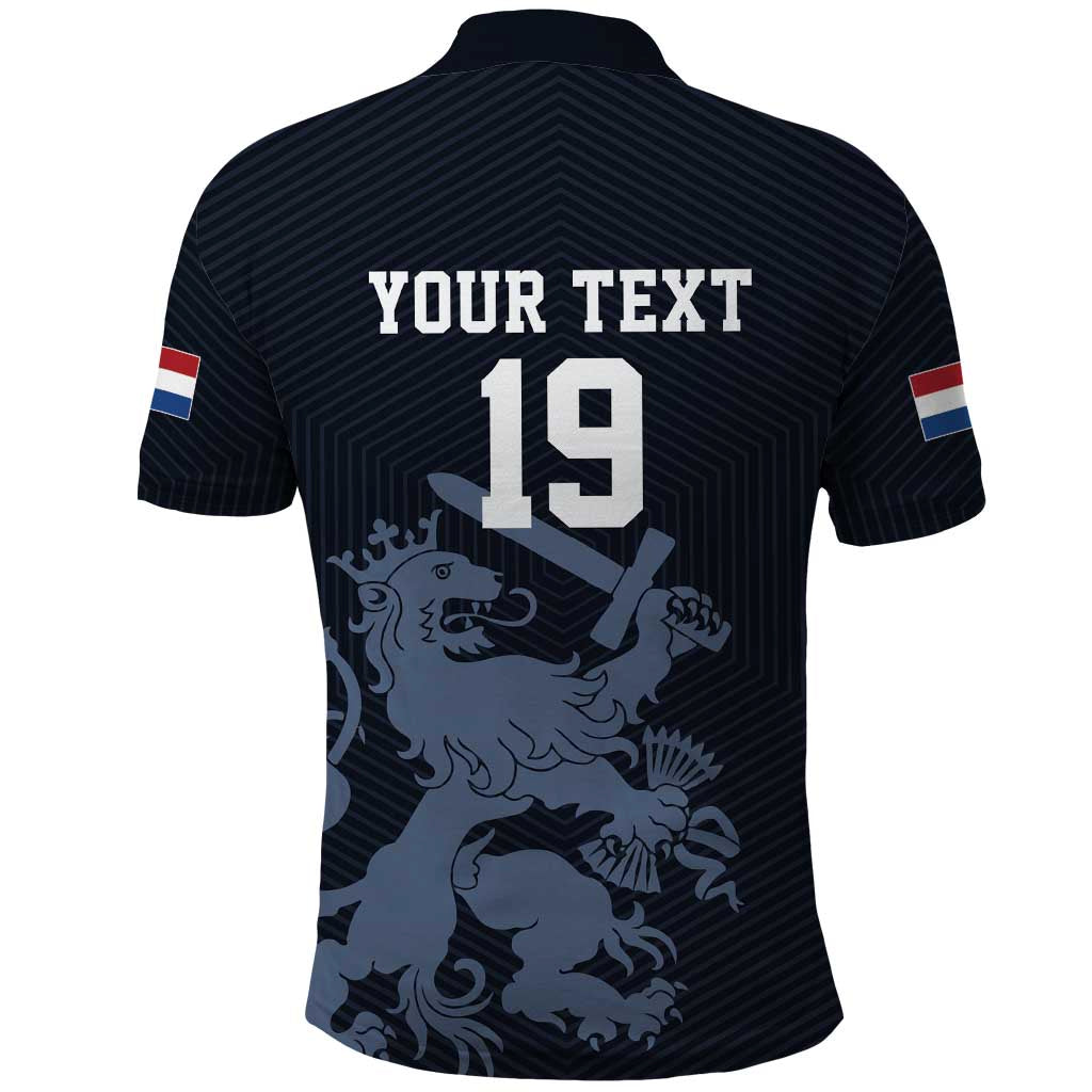 Custom World Football 2026 Netherlands Polo Shirt Holland Navy Dutch Lion - Wonder Print Shop