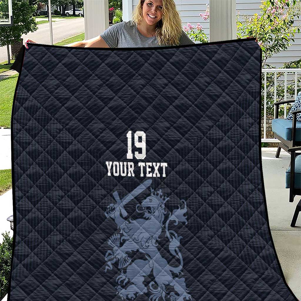 Custom World Football 2026 Netherlands Quilt Holland Navy Dutch Lion - Wonder Print Shop