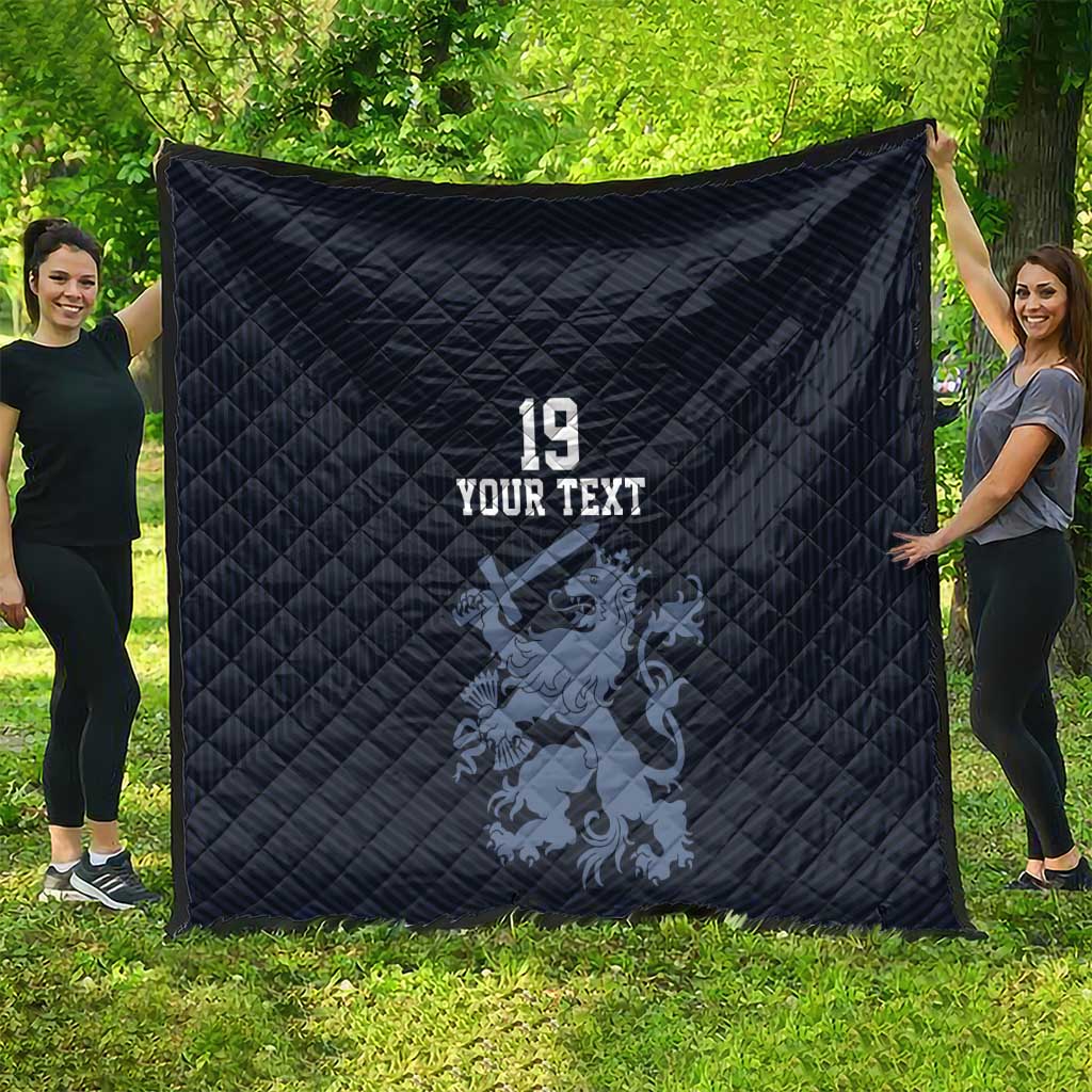Custom World Football 2026 Netherlands Quilt Holland Navy Dutch Lion - Wonder Print Shop