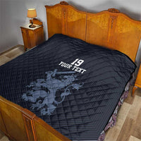 Custom World Football 2026 Netherlands Quilt Holland Navy Dutch Lion - Wonder Print Shop