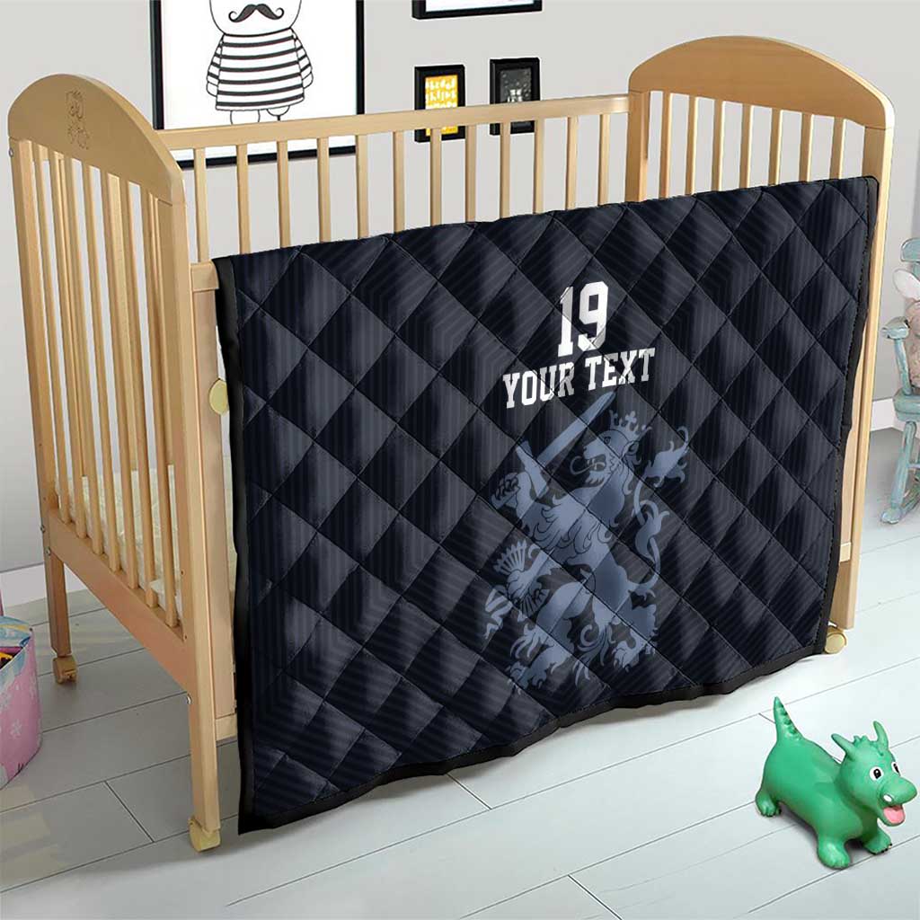 Custom World Football 2026 Netherlands Quilt Holland Navy Dutch Lion - Wonder Print Shop