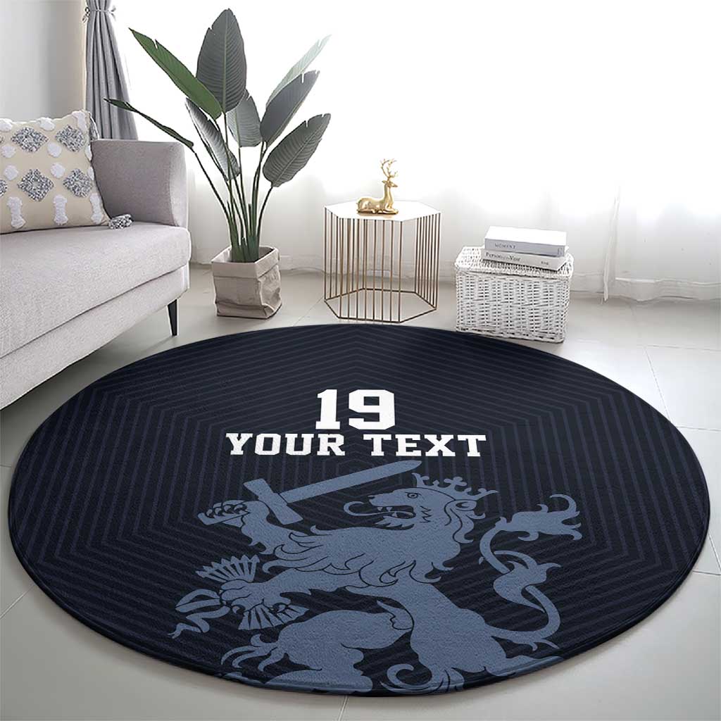 Custom World Football 2026 Netherlands Round Carpet Holland Navy Dutch Lion - Wonder Print Shop