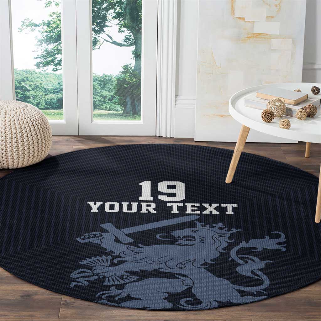 Custom World Football 2026 Netherlands Round Carpet Holland Navy Dutch Lion - Wonder Print Shop
