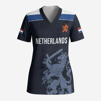 Custom World Football 2026 Netherlands Scrub Top Holland Navy Dutch Lion - Wonder Print Shop