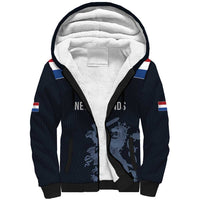 Custom World Football 2026 Netherlands Sherpa Hoodie Holland Navy Dutch Lion - Wonder Print Shop