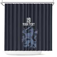 Custom World Football 2026 Netherlands Shower Curtain Holland Navy Dutch Lion - Wonder Print Shop