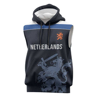 Custom World Football 2026 Netherlands Sleeveless Hoodie Holland Navy Dutch Lion - Wonder Print Shop