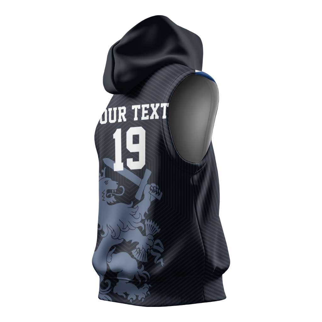 Custom World Football 2026 Netherlands Sleeveless Hoodie Holland Navy Dutch Lion - Wonder Print Shop