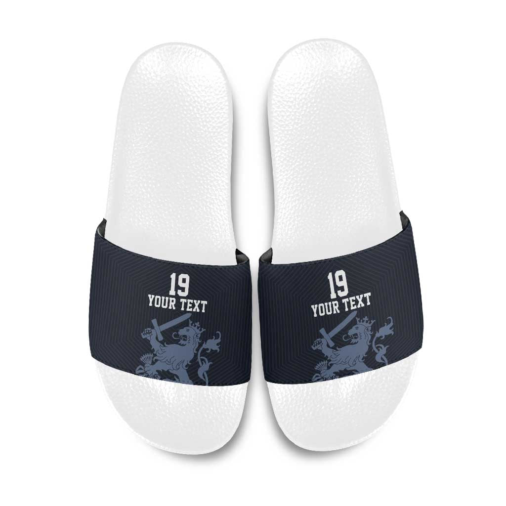 Custom World Football 2026 Netherlands Slide Sandals Holland Navy Dutch Lion - Wonder Print Shop