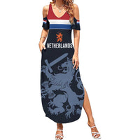 Custom World Football 2026 Netherlands Summer Maxi Dress Holland Navy Dutch Lion - Wonder Print Shop