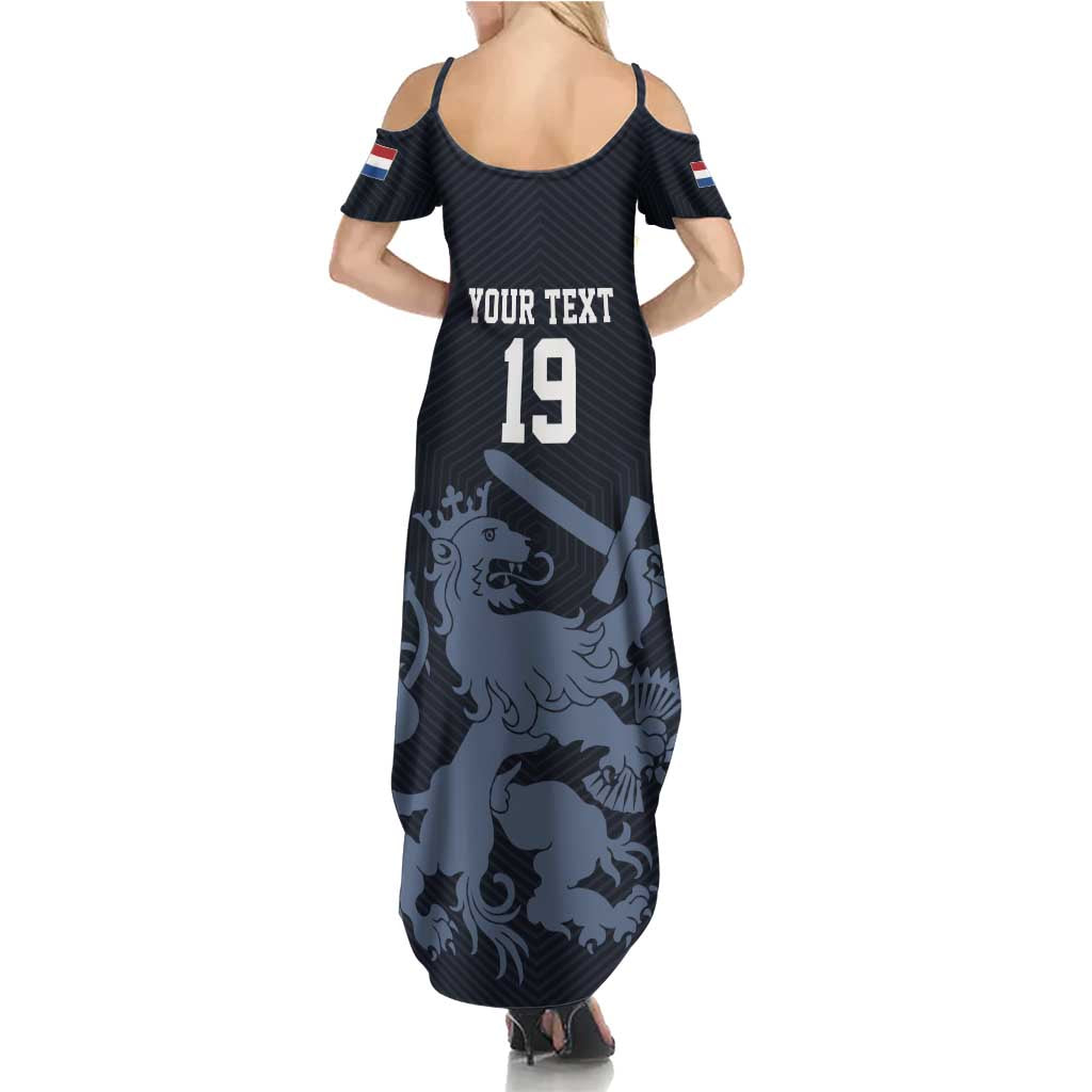 Custom World Football 2026 Netherlands Summer Maxi Dress Holland Navy Dutch Lion - Wonder Print Shop