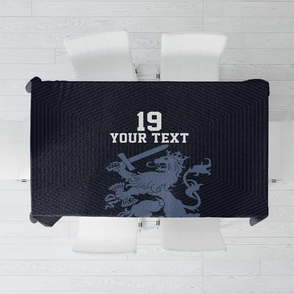 Custom World Football 2026 Netherlands Tablecloth Holland Navy Dutch Lion - Wonder Print Shop