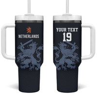 Custom World Football 2026 Netherlands Tumbler With Handle Holland Navy Dutch Lion - Wonder Print Shop