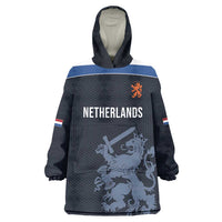 Custom World Football 2026 Netherlands Wearable Blanket Hoodie Holland Navy Dutch Lion - Wonder Print Shop