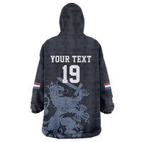 Custom World Football 2026 Netherlands Wearable Blanket Hoodie Holland Navy Dutch Lion - Wonder Print Shop