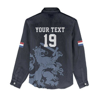 Custom World Football 2026 Netherlands Women Casual Shirt Holland Navy Dutch Lion - Wonder Print Shop