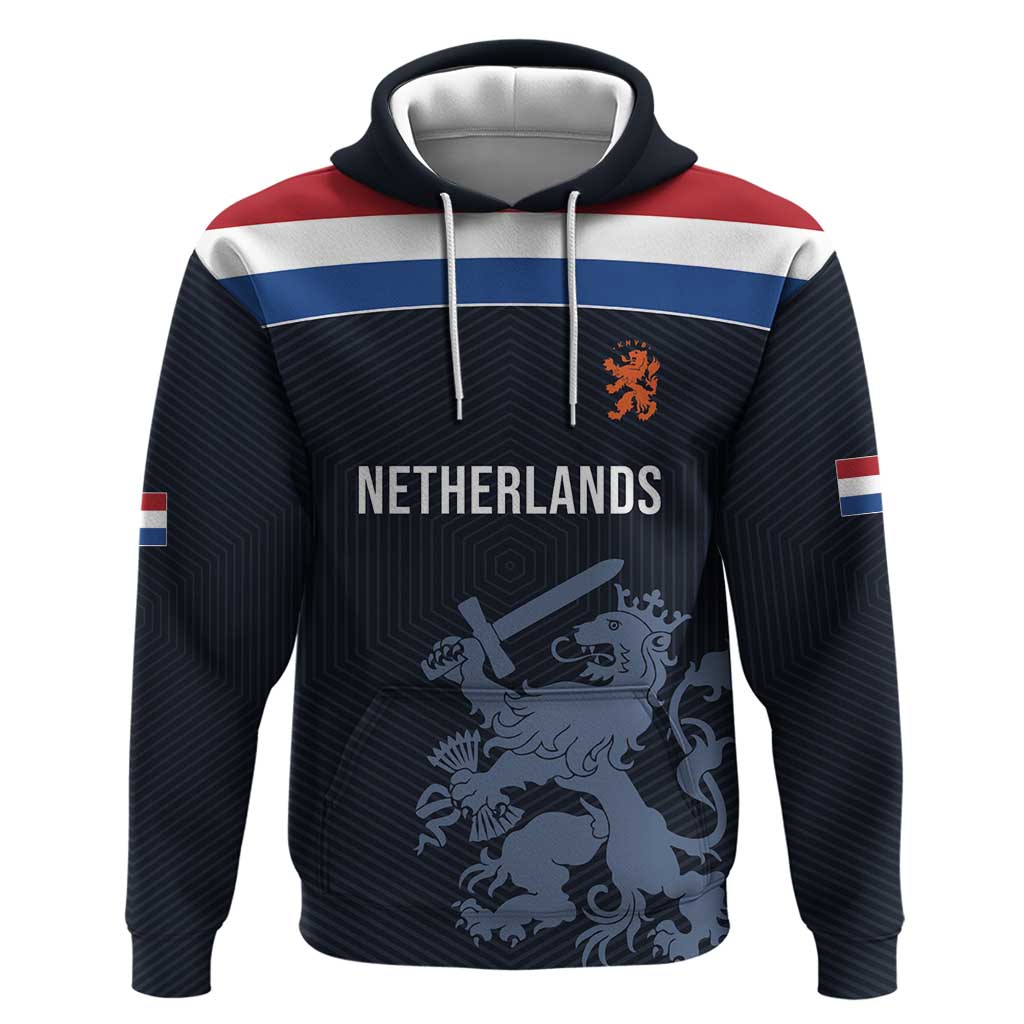 Custom World Football 2026 Netherlands Zip Hoodie Holland Navy Dutch Lion - Wonder Print Shop