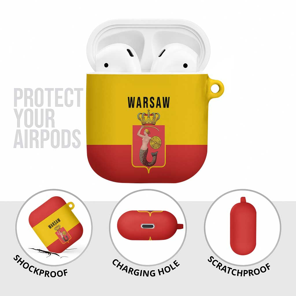 Warsaw Capital of Poland AirPods Case Royal Syrenka Heraldic Design