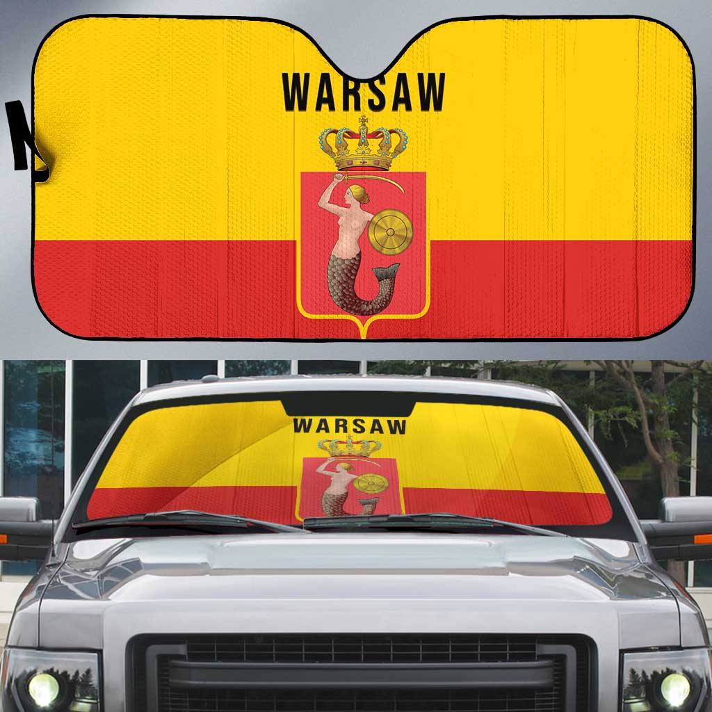 Warsaw Capital of Poland Auto Sun Shade Royal Syrenka Heraldic Design