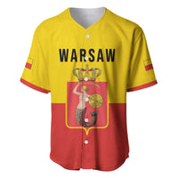 Personalized Warsaw Capital of Poland Baseball Jersey Royal Syrenka Heraldic Design