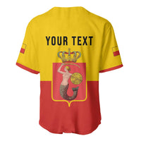 Personalized Warsaw Capital of Poland Baseball Jersey Royal Syrenka Heraldic Design