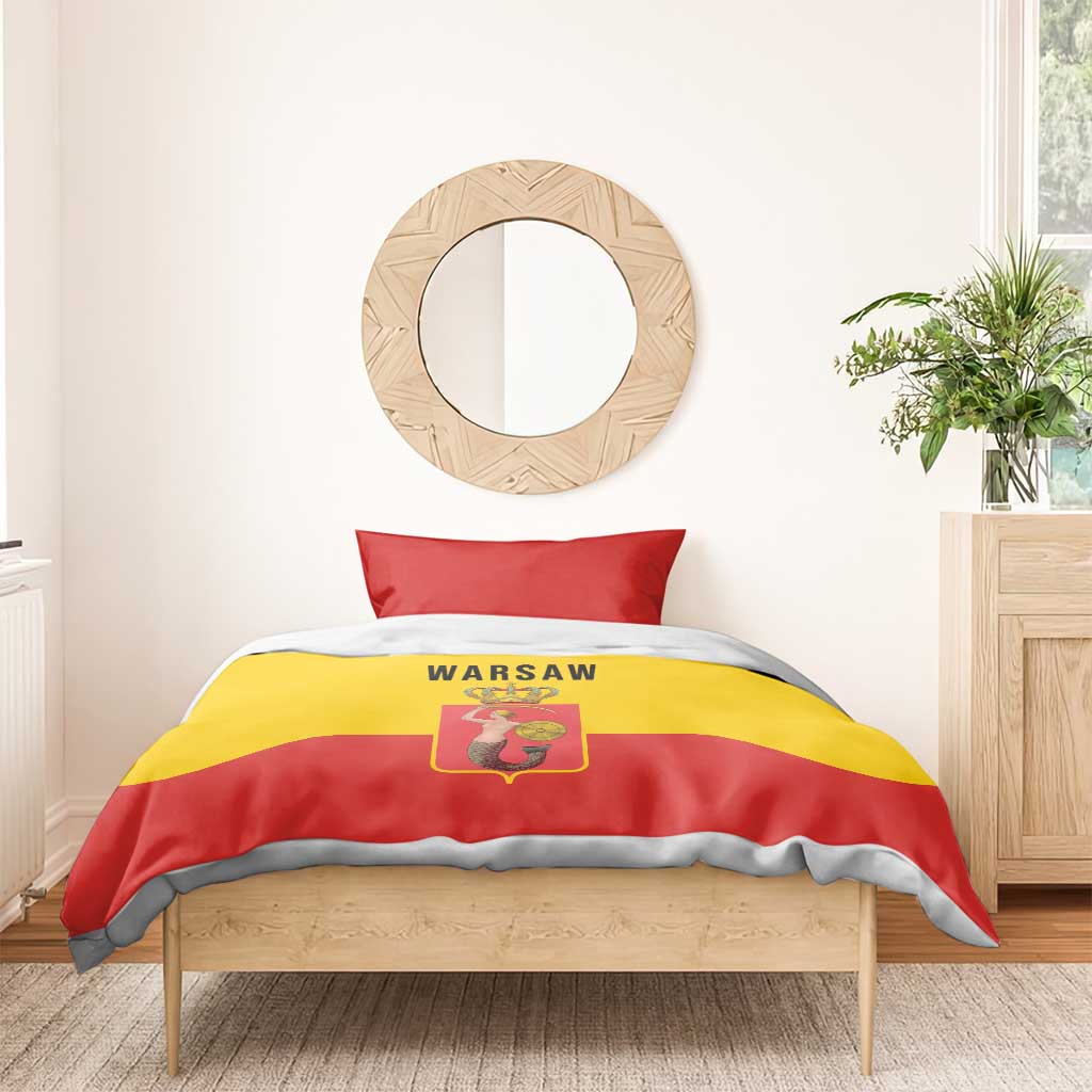 Warsaw Capital of Poland Bedding Set Royal Syrenka Heraldic Design