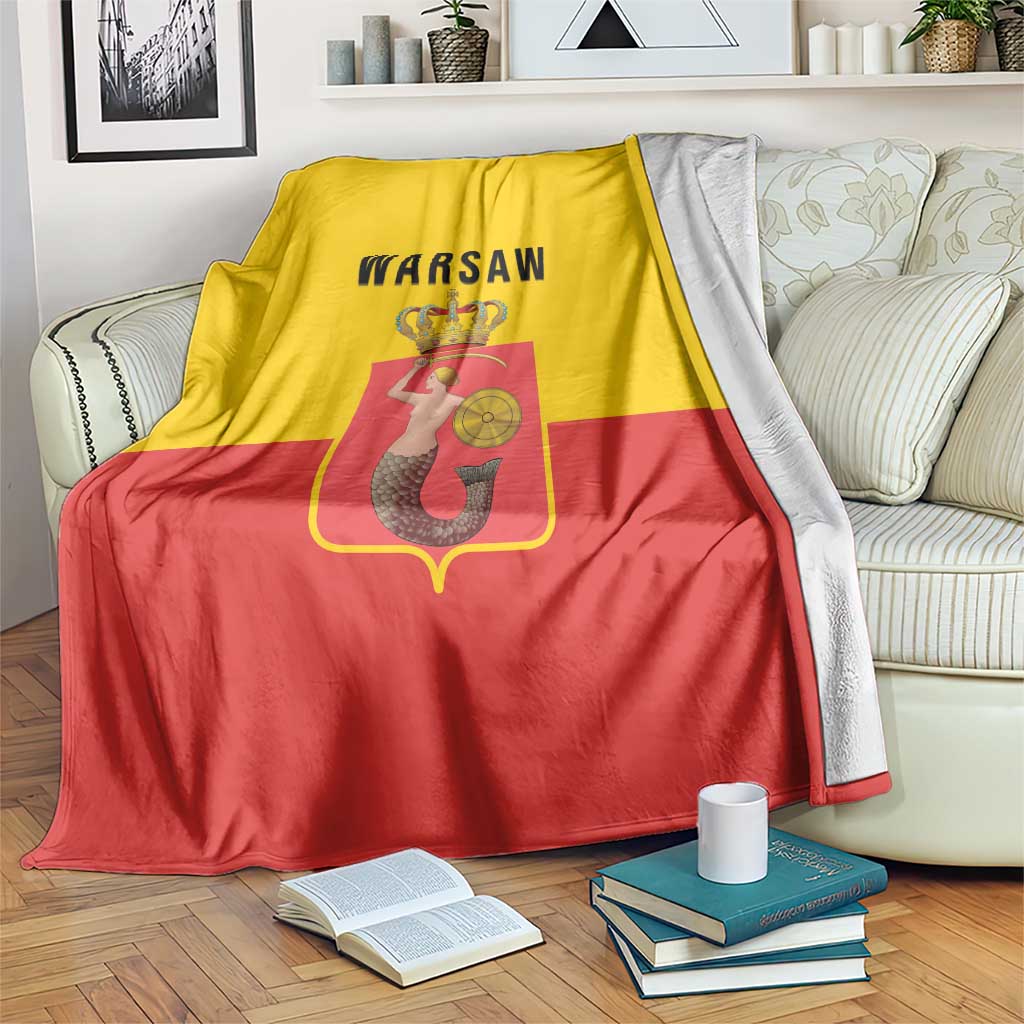 Warsaw Capital of Poland Blanket Royal Syrenka Heraldic Design