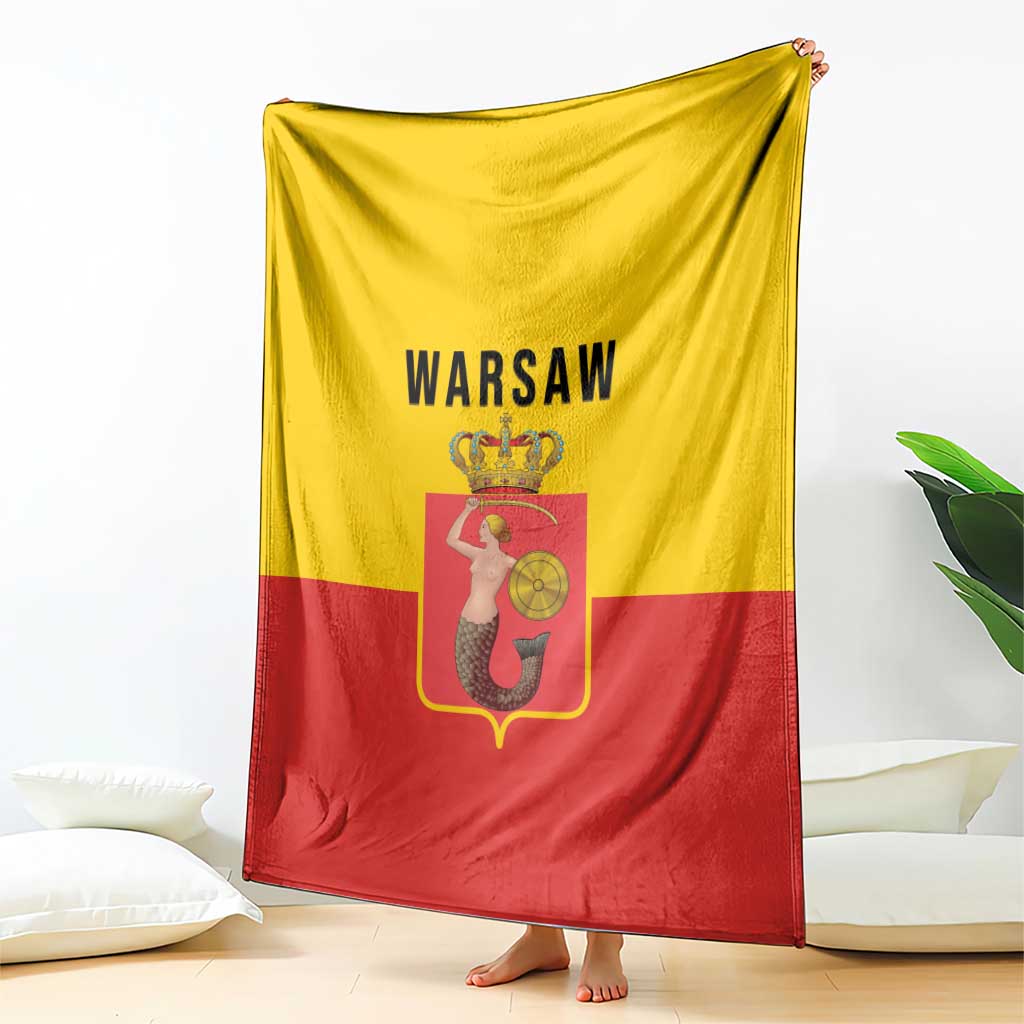 Warsaw Capital of Poland Blanket Royal Syrenka Heraldic Design