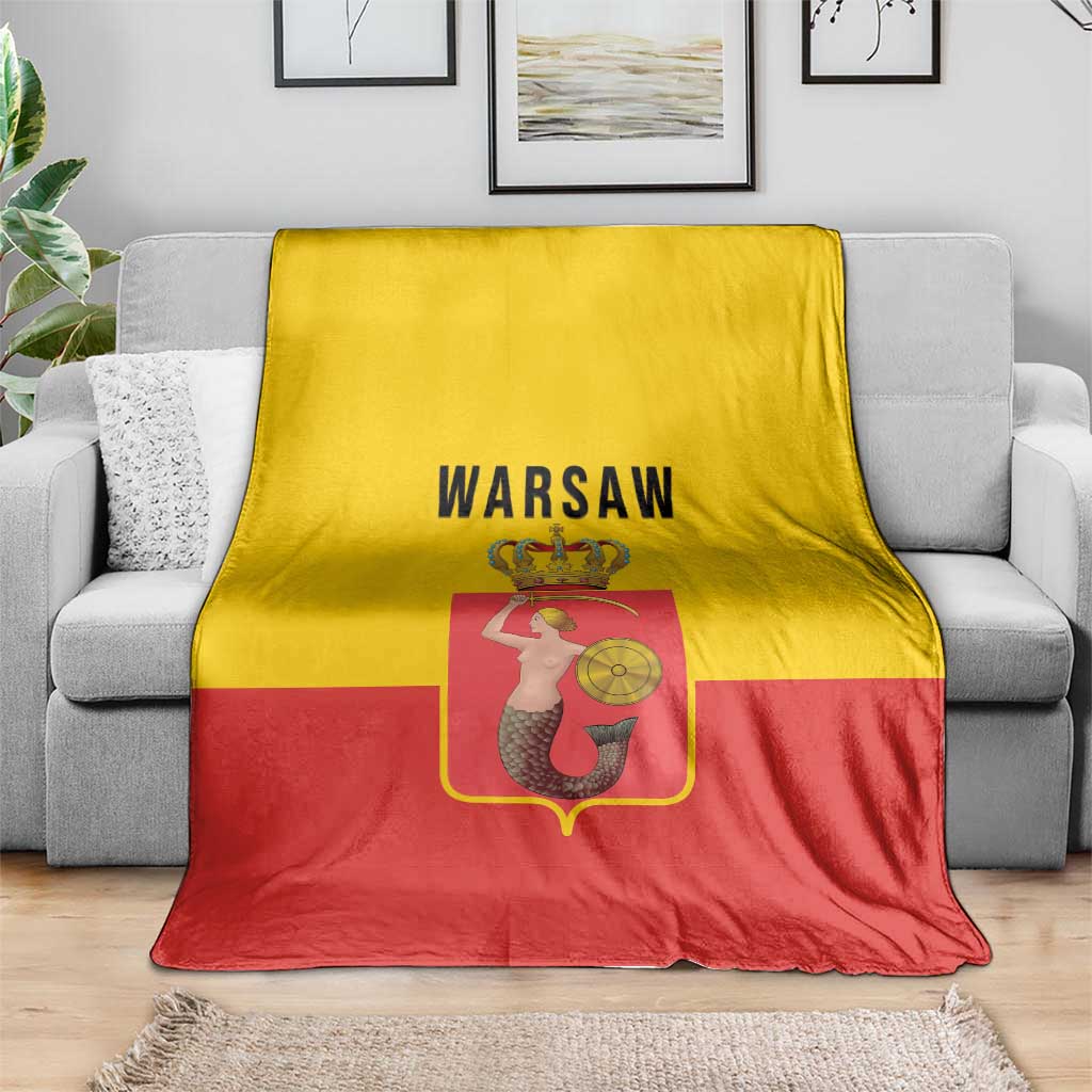 Warsaw Capital of Poland Blanket Royal Syrenka Heraldic Design