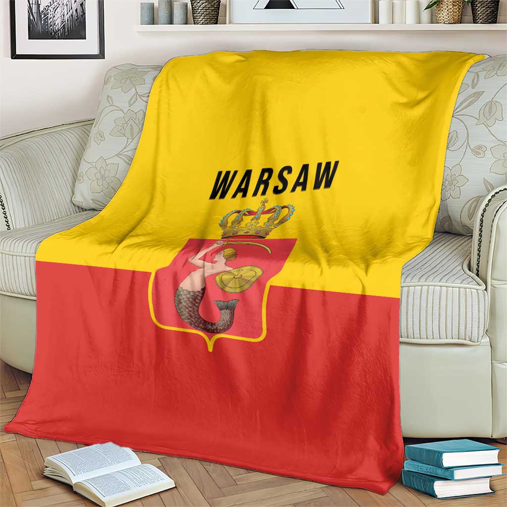 Warsaw Capital of Poland Blanket Royal Syrenka Heraldic Design
