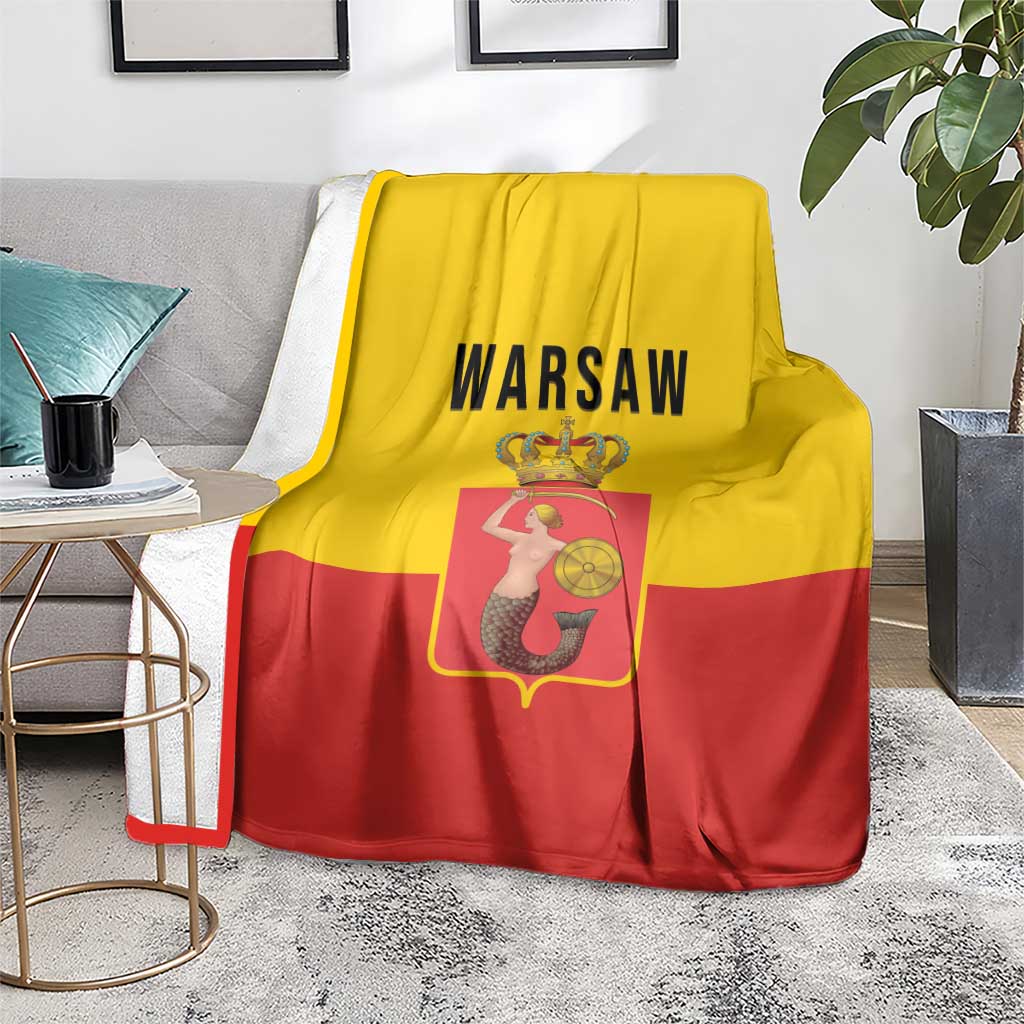 Warsaw Capital of Poland Blanket Royal Syrenka Heraldic Design