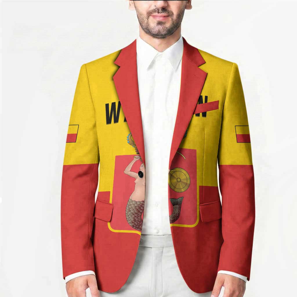 Personalized Warsaw Capital of Poland Blazer Royal Syrenka Heraldic Design