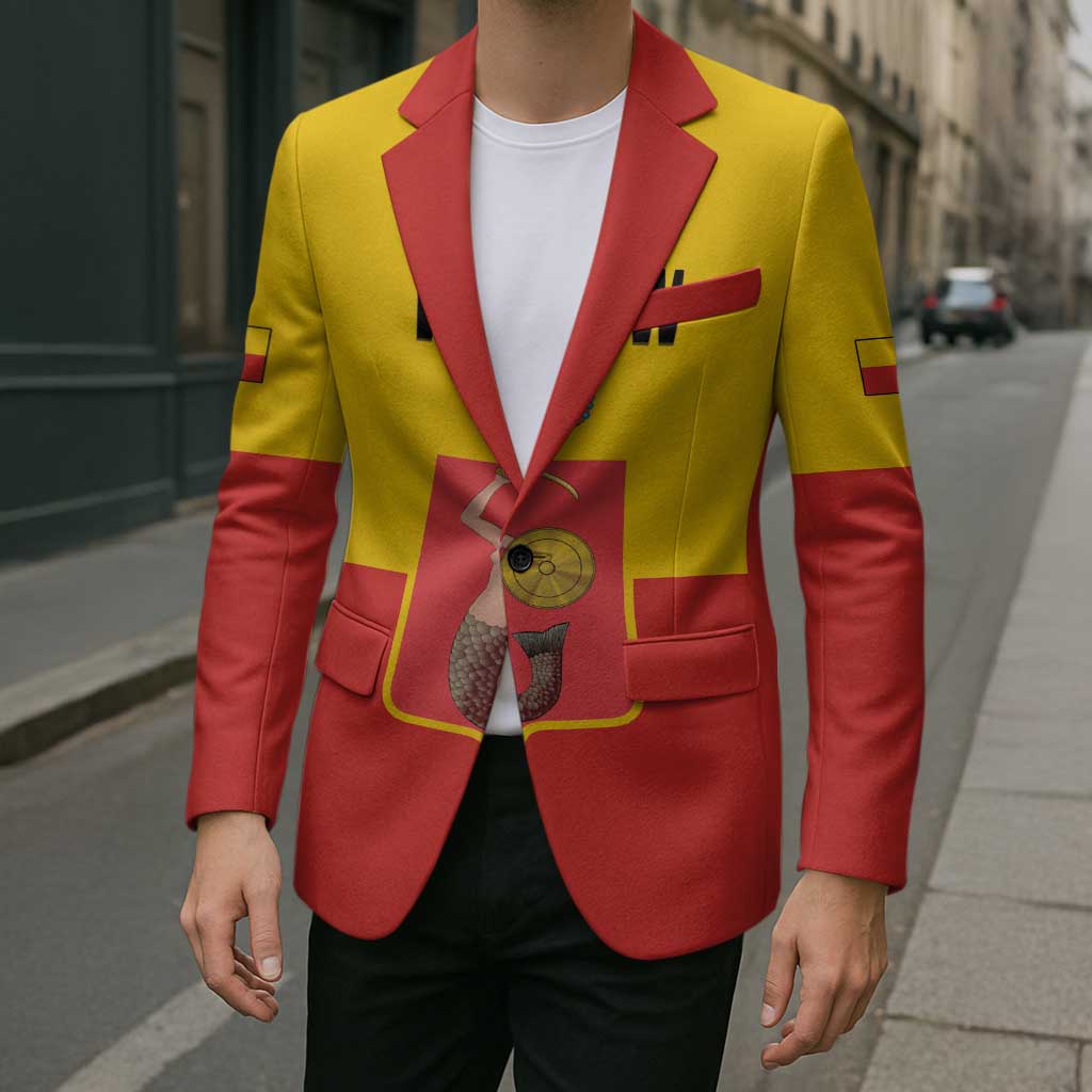 Personalized Warsaw Capital of Poland Blazer Royal Syrenka Heraldic Design