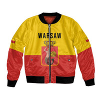 Personalized Warsaw Capital of Poland Bomber Jacket Royal Syrenka Heraldic Design